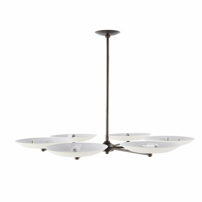 Arteriors DLC27 Six Light Chandelier, Bone/English Bronze