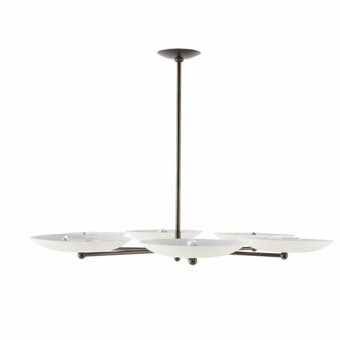 Arteriors DLC27 Six Light Chandelier, Bone/English Bronze
