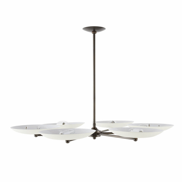 Arteriors DLC27 Six Light Chandelier, Bone/English Bronze