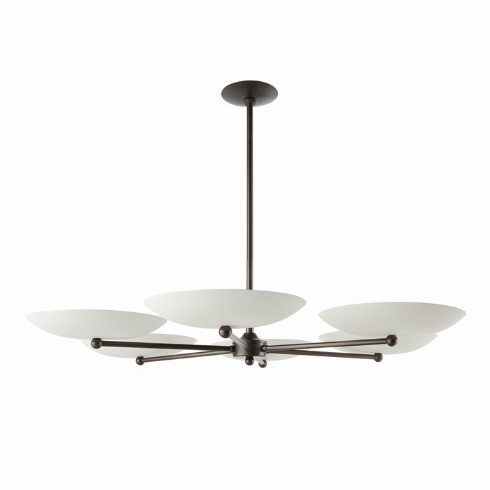 Arteriors DLC27 Six Light Chandelier, Bone/English Bronze