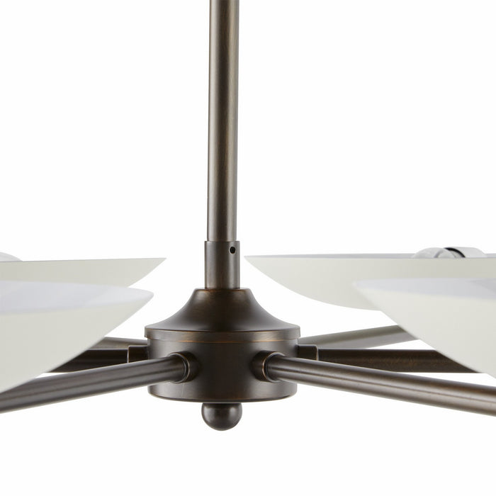 Arteriors DLC27 Six Light Chandelier, Bone/English Bronze