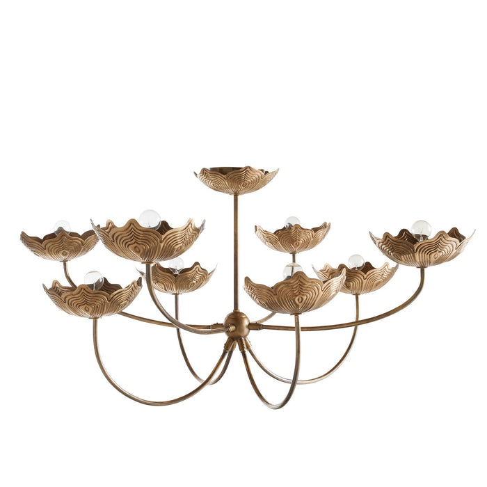 Arteriors DLI06 Eight Light Chandelier, Antique Brass/Antique Brass