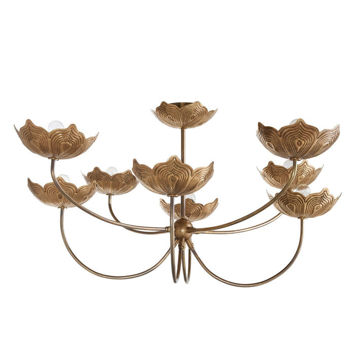 Arteriors DLI06 Eight Light Chandelier, Antique Brass/Antique Brass