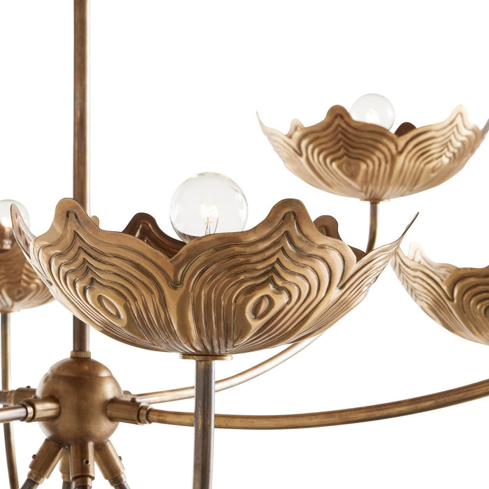 Arteriors DLI06 Eight Light Chandelier, Antique Brass/Antique Brass