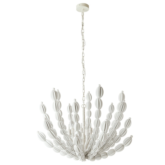 Arteriors DLS12 Eight Light Chandelier, White/White/White