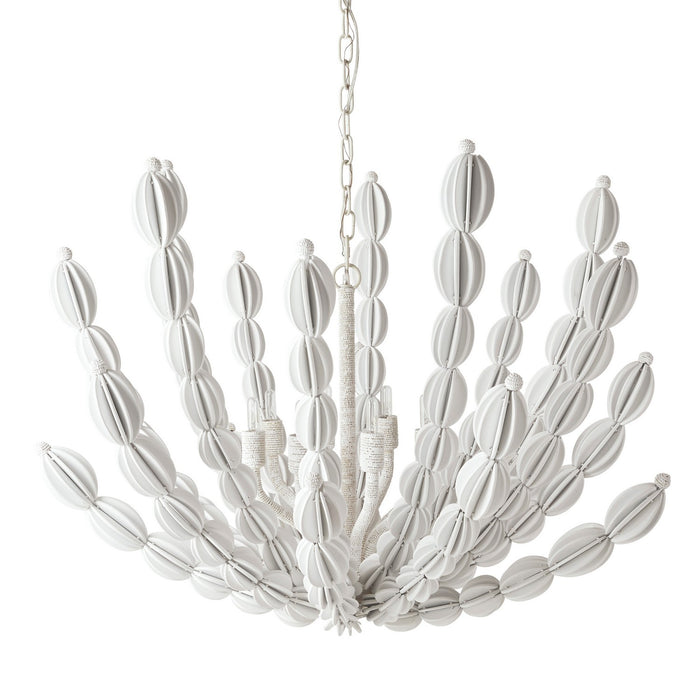 Arteriors DLS12 Eight Light Chandelier, White/White/White