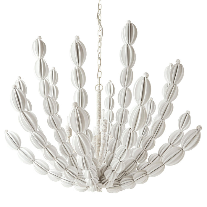 Arteriors DLS12 Eight Light Chandelier, White/White/White