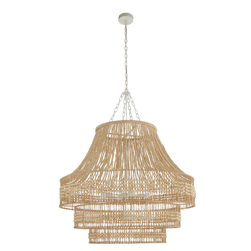 Arteriors DLS13 Eight Light Chandelier, Natural/Natural/White