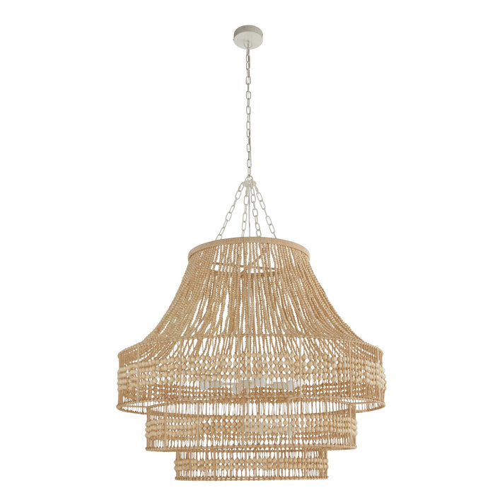 Arteriors DLS13 Eight Light Chandelier, Natural/Natural/White