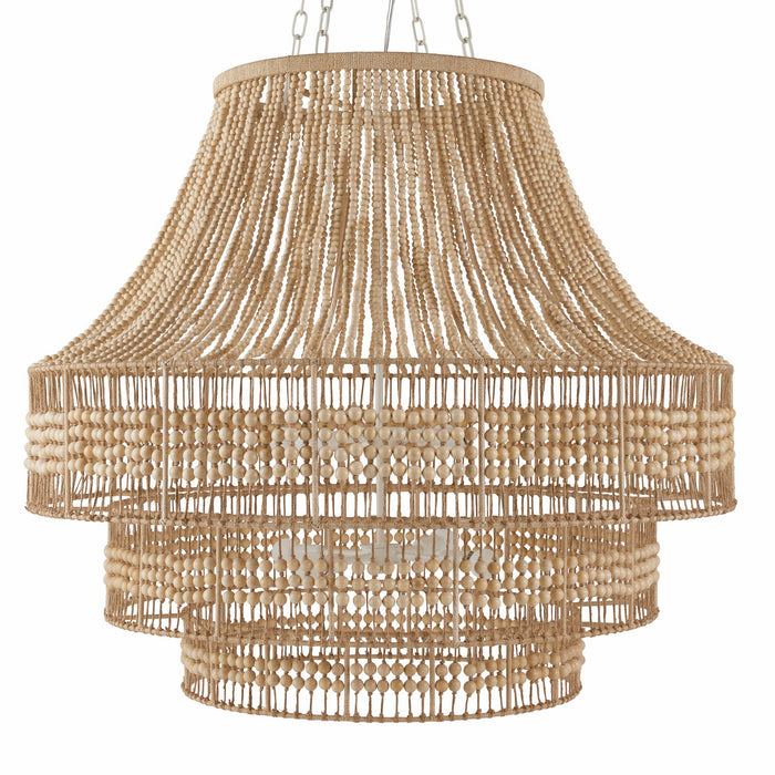Arteriors DLS13 Eight Light Chandelier, Natural/Natural/White