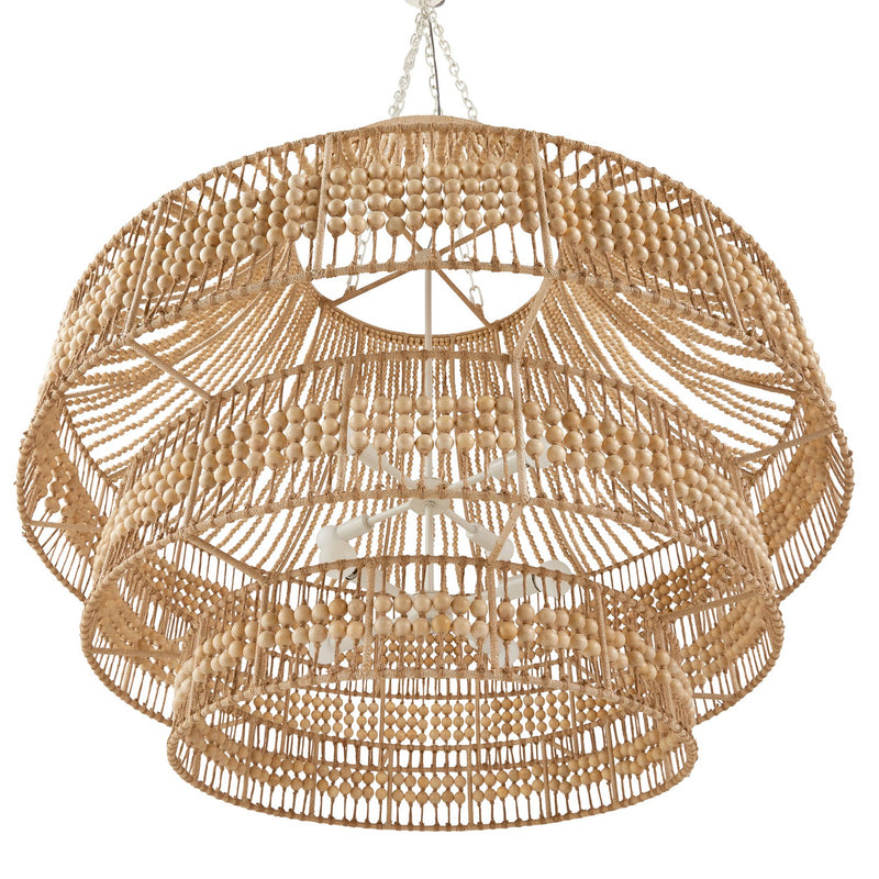 Arteriors DLS13 Eight Light Chandelier, Natural/Natural/White
