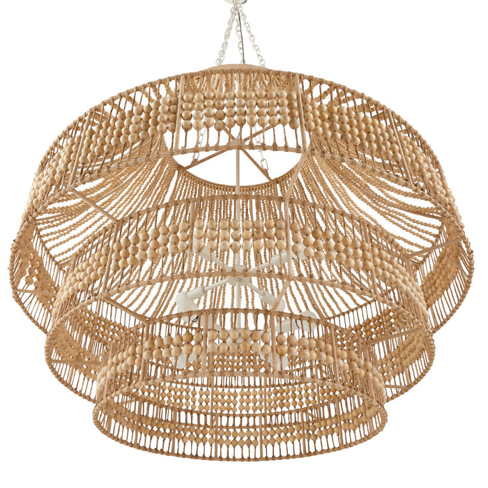 Arteriors DLS13 Eight Light Chandelier, Natural/Natural/White