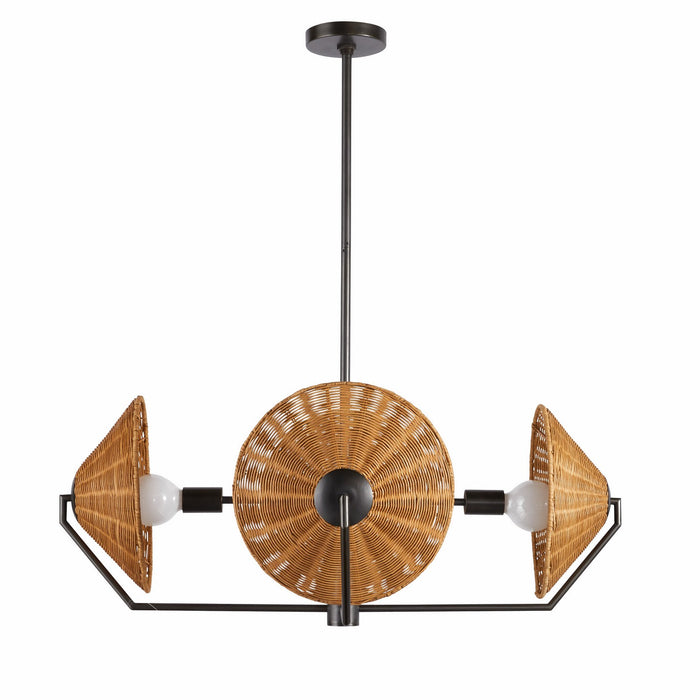 Arteriors DMC23 Four Light Chandelier, Natural/English Bronze