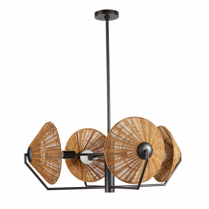 Arteriors DMC23 Four Light Chandelier, Natural/English Bronze