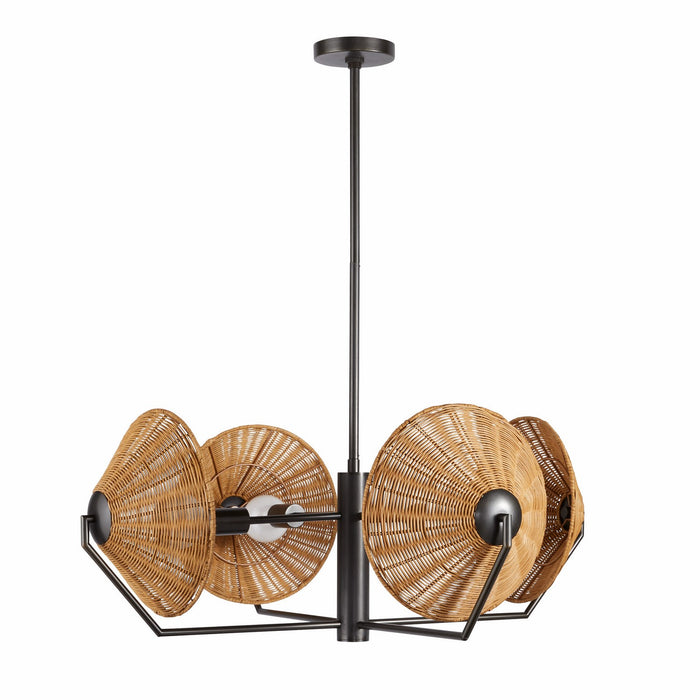 Arteriors DMC23 Four Light Chandelier, Natural/English Bronze