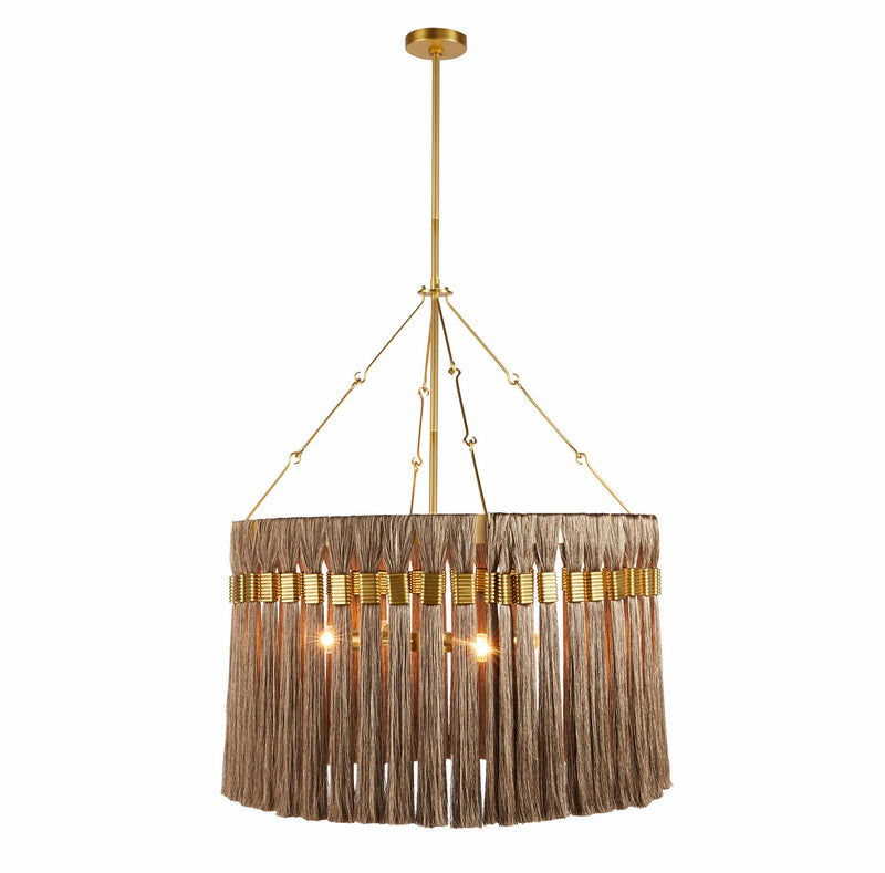Arteriors DMC24 Four Light Chandelier, Gold and Gray/Antique Brass