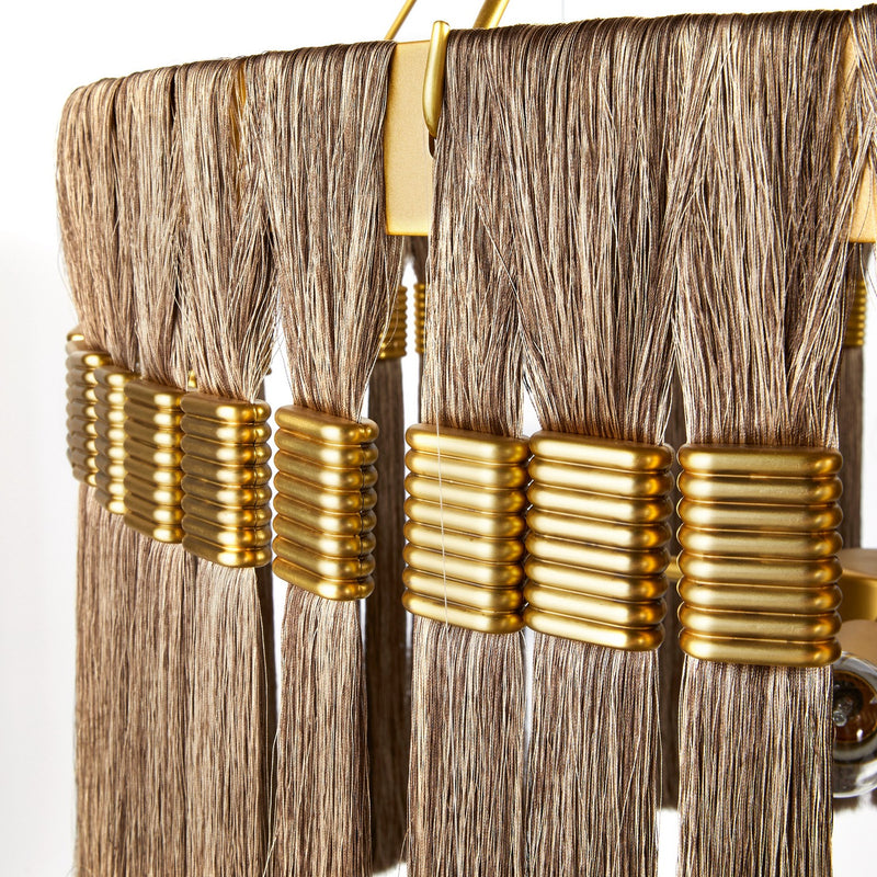 Arteriors DMC24 Four Light Chandelier, Gold and Gray/Antique Brass