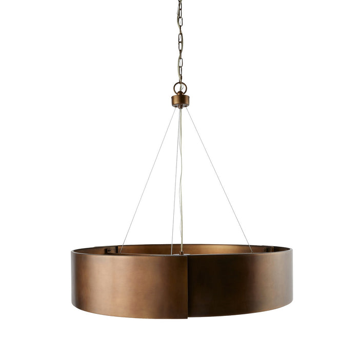 Arteriors DMC25 Five Light Chandelier, Antique Brass/Frosted