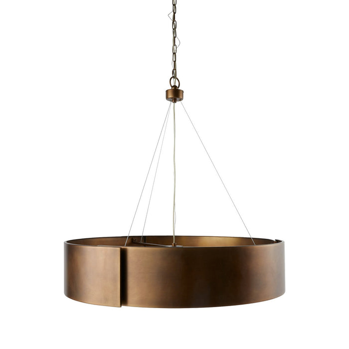 Arteriors DMC25 Five Light Chandelier, Antique Brass/Frosted