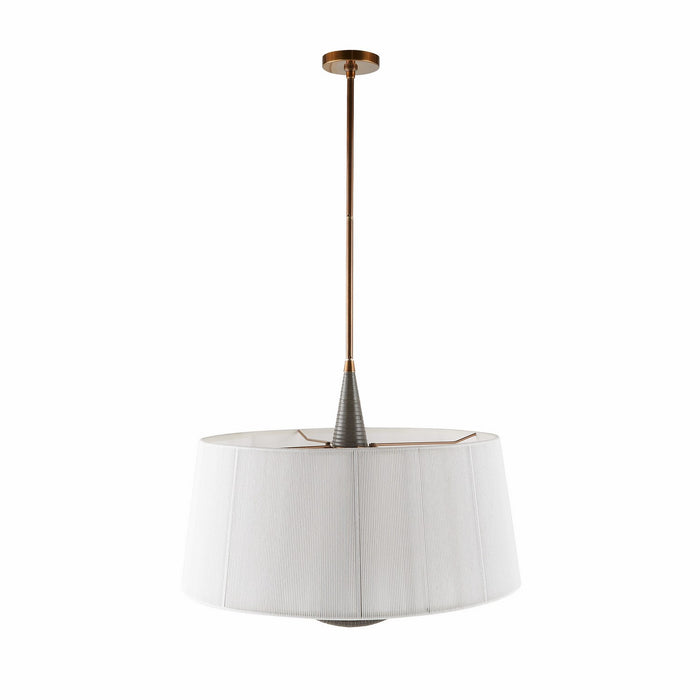 Arteriors DMC26 Six Light Pendant, Graphite/Graphite/Heritage Brass
