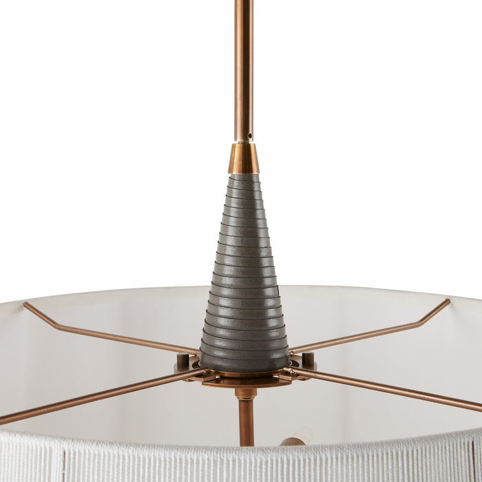Arteriors DMC26 Six Light Pendant, Graphite/Graphite/Heritage Brass