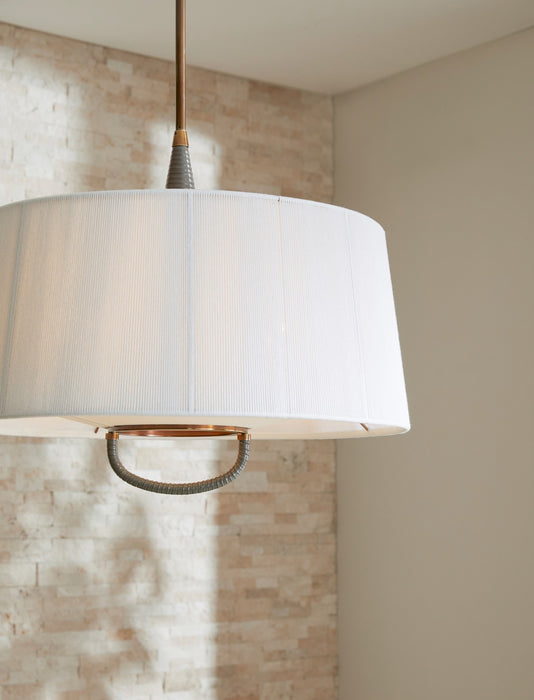 Arteriors DMC26 Six Light Pendant, Graphite/Graphite/Heritage Brass