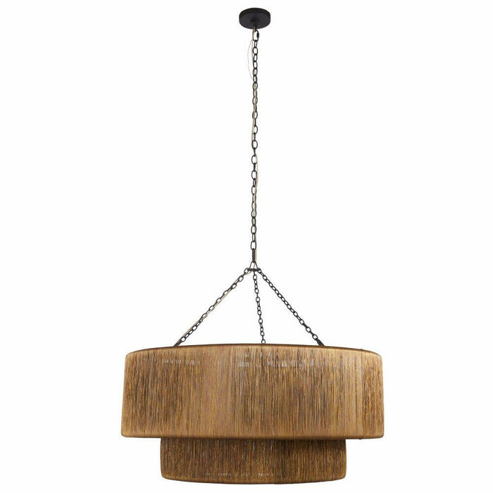 Arteriors DMI14 Three Light Chandelier, Vintage Brass/Blackened Iron