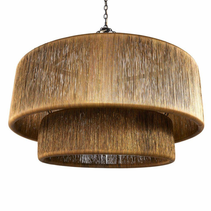 Arteriors DMI14 Three Light Chandelier, Vintage Brass/Blackened Iron