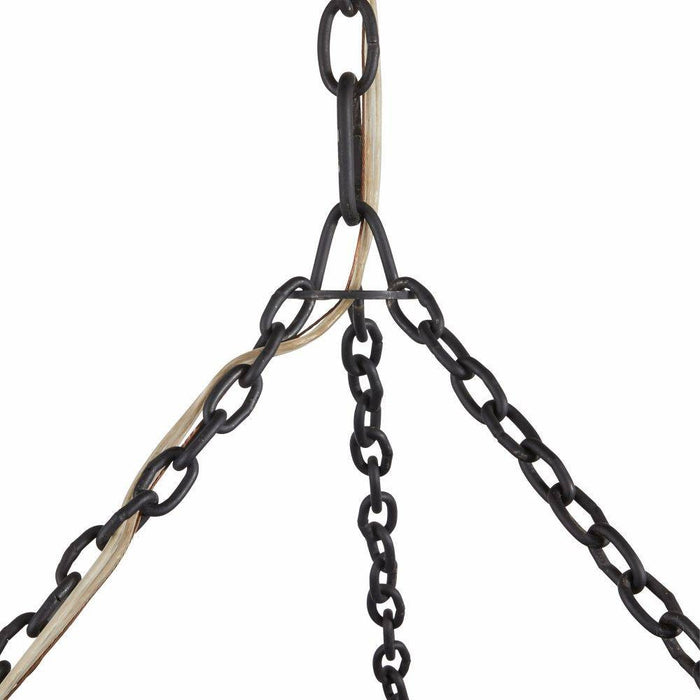 Arteriors DMI14 Three Light Chandelier, Vintage Brass/Blackened Iron