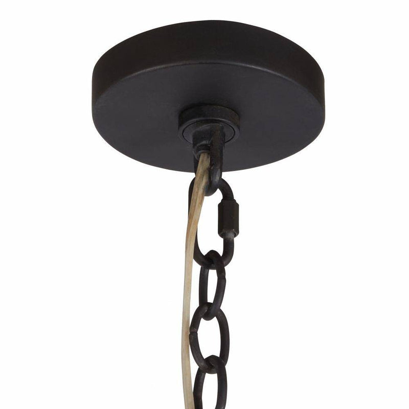 Arteriors DMI14 Three Light Chandelier, Vintage Brass/Blackened Iron