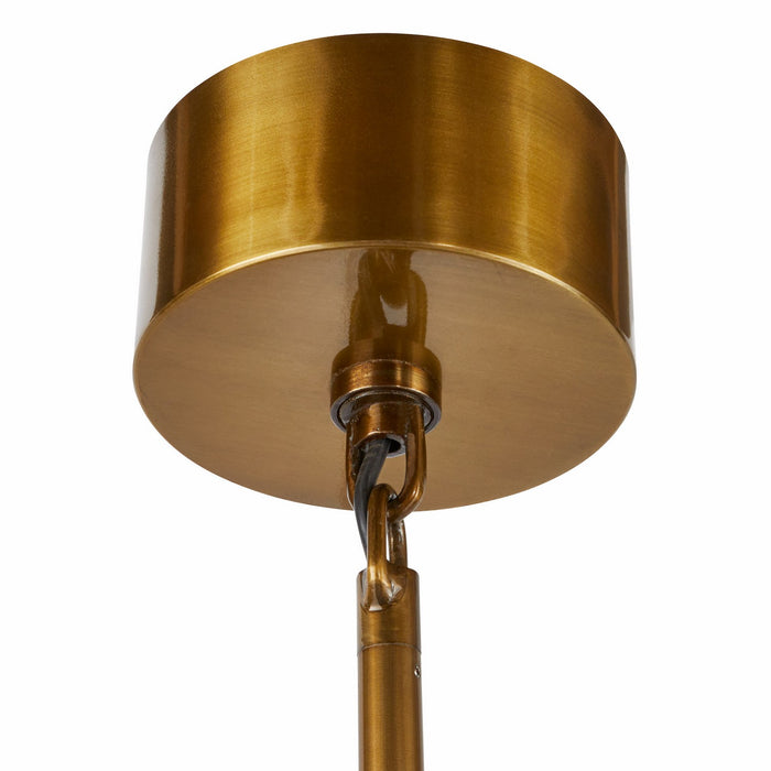 Arteriors DMI15 Four Light Chandelier, Clear/Antique Brass