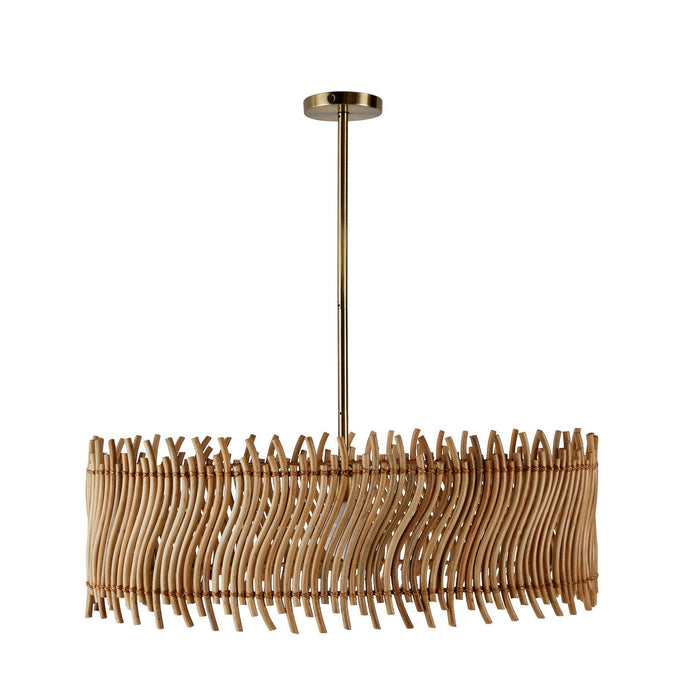 Arteriors DMS15 One Light Pendant, Natural/Antique Brass