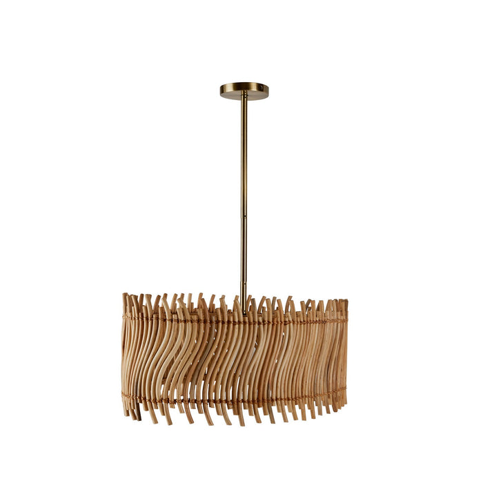 Arteriors DMS15 One Light Pendant, Natural/Antique Brass
