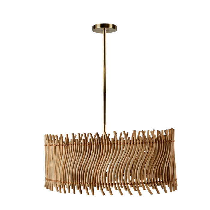 Arteriors DMS15 One Light Pendant, Natural/Antique Brass