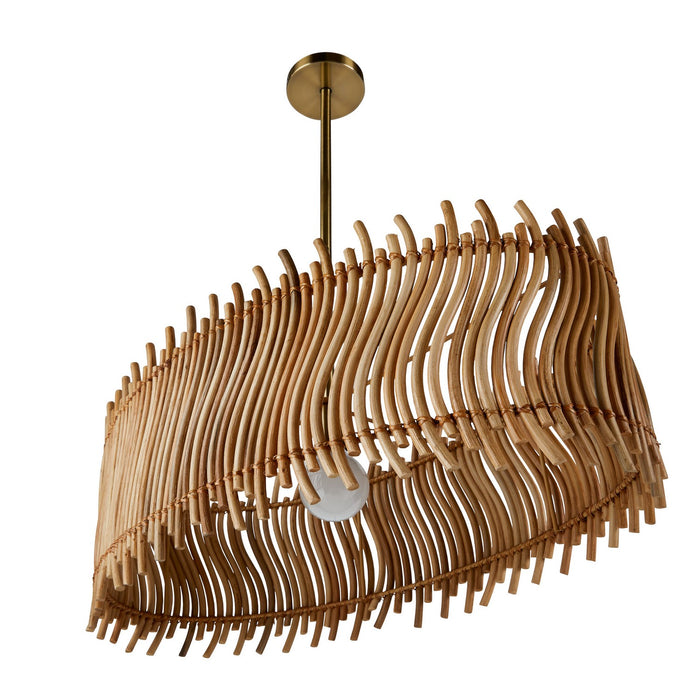 Arteriors DMS15 One Light Pendant, Natural/Antique Brass