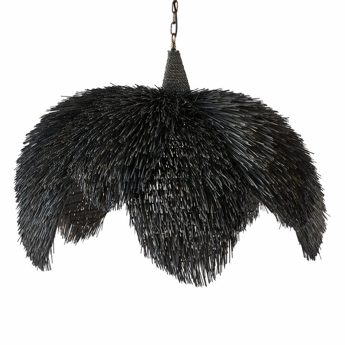 Arteriors DMS17 One Light Pendant, Black Wash/Antique Brass