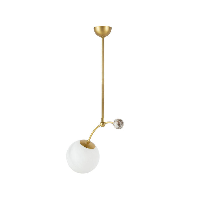 Arteriors DPC14 One Light Pendant, Matte Swirl/Antique Brass/Natural