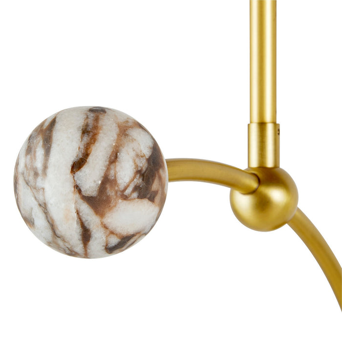 Arteriors DPC14 One Light Pendant, Matte Swirl/Antique Brass/Natural