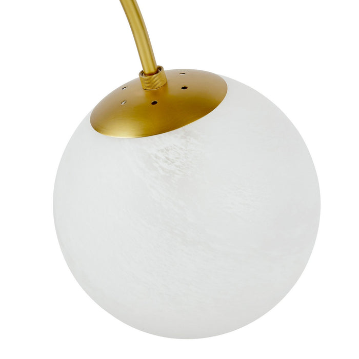Arteriors DPC14 One Light Pendant, Matte Swirl/Antique Brass/Natural