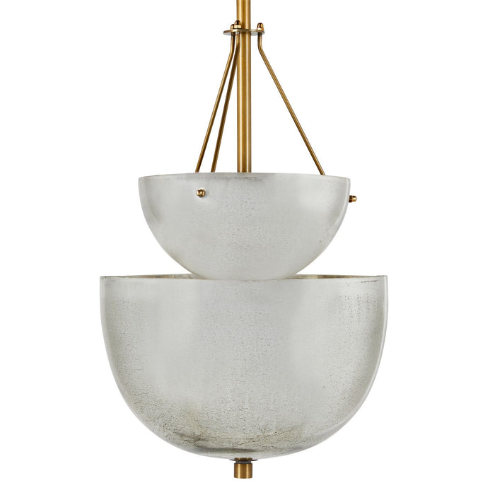 Arteriors DPI07 Four Light Chandelier, Antique Mercury/Antique Brass