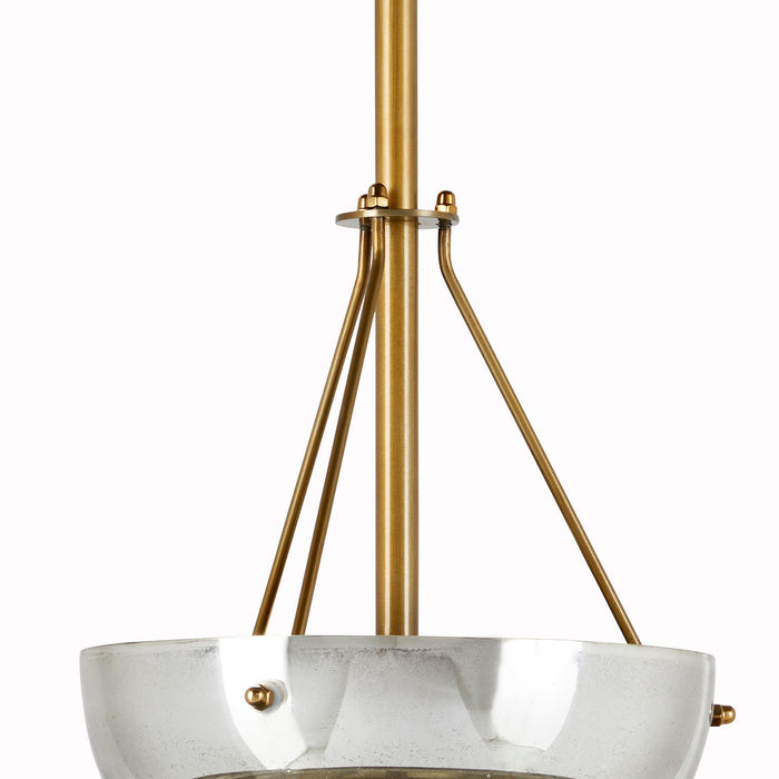 Arteriors DPI07 Four Light Chandelier, Antique Mercury/Antique Brass
