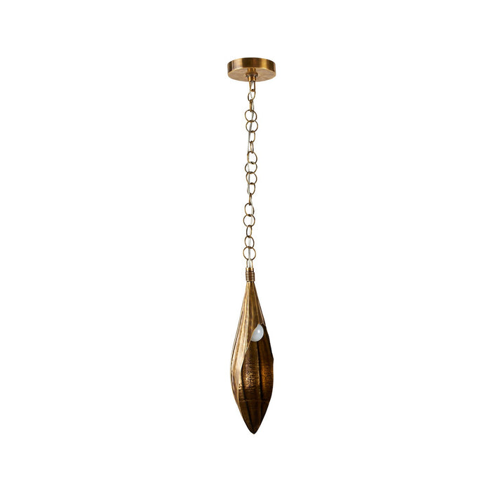 Arteriors DPI09 One Light Pendant, Vintage Brass