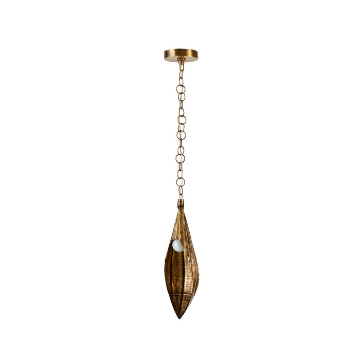 Arteriors DPI09 One Light Pendant, Vintage Brass