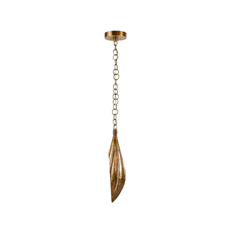 Arteriors DPI09 One Light Pendant, Vintage Brass