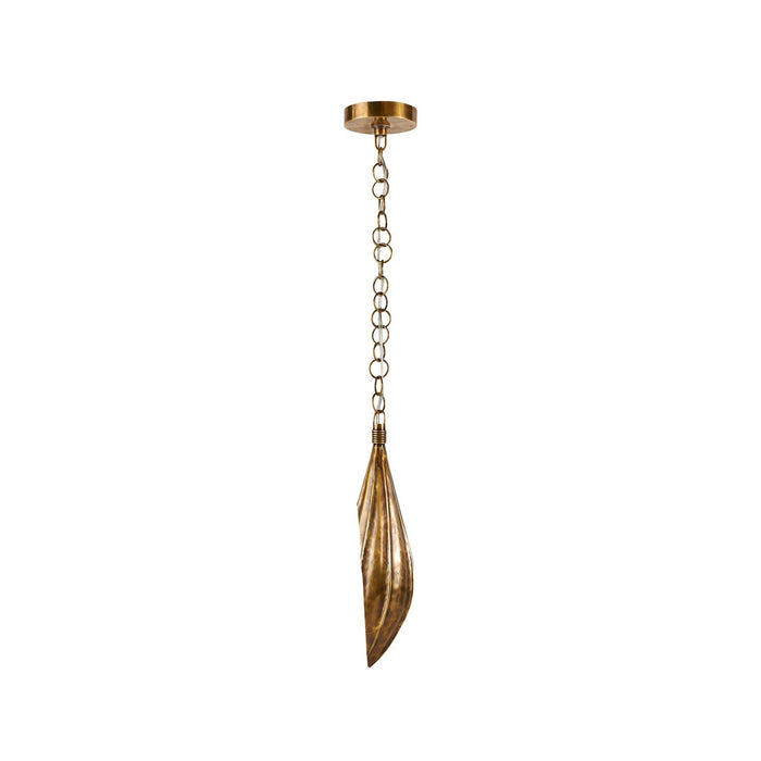 Arteriors DPI09 One Light Pendant, Vintage Brass
