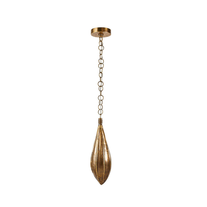 Arteriors DPI09 One Light Pendant, Vintage Brass