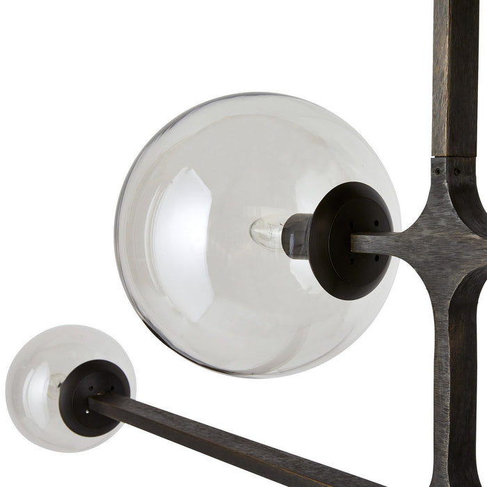 Arteriors DRC08 Four Light Linear Chandelier, English Bronze/Smoke