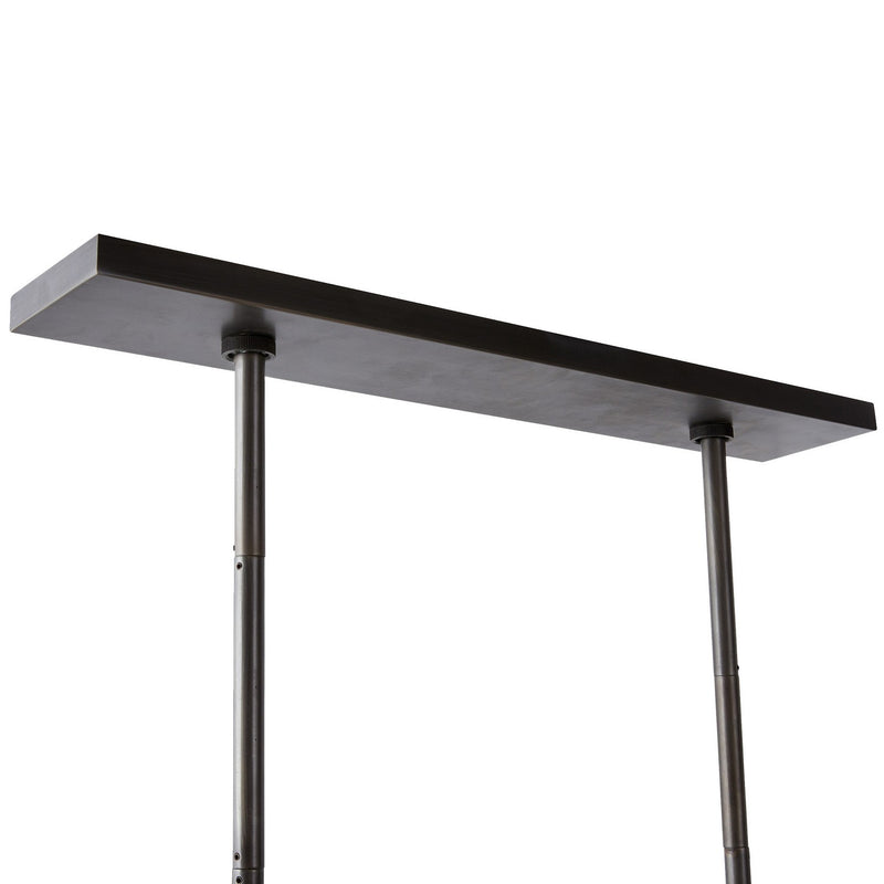 Arteriors DRC09 Eight Light Linear Chandelier, English Bronze/Opal/Taupe