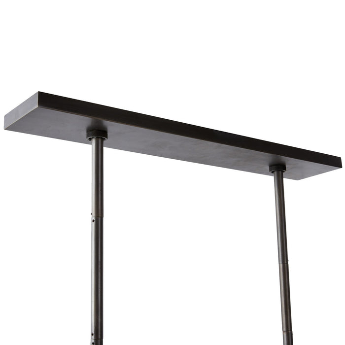 Arteriors DRC09 Eight Light Linear Chandelier, English Bronze/Opal/Taupe