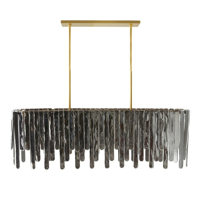 Arteriors DRC11 Seven Light Chandelier, Smoke Luster/Antique Brass